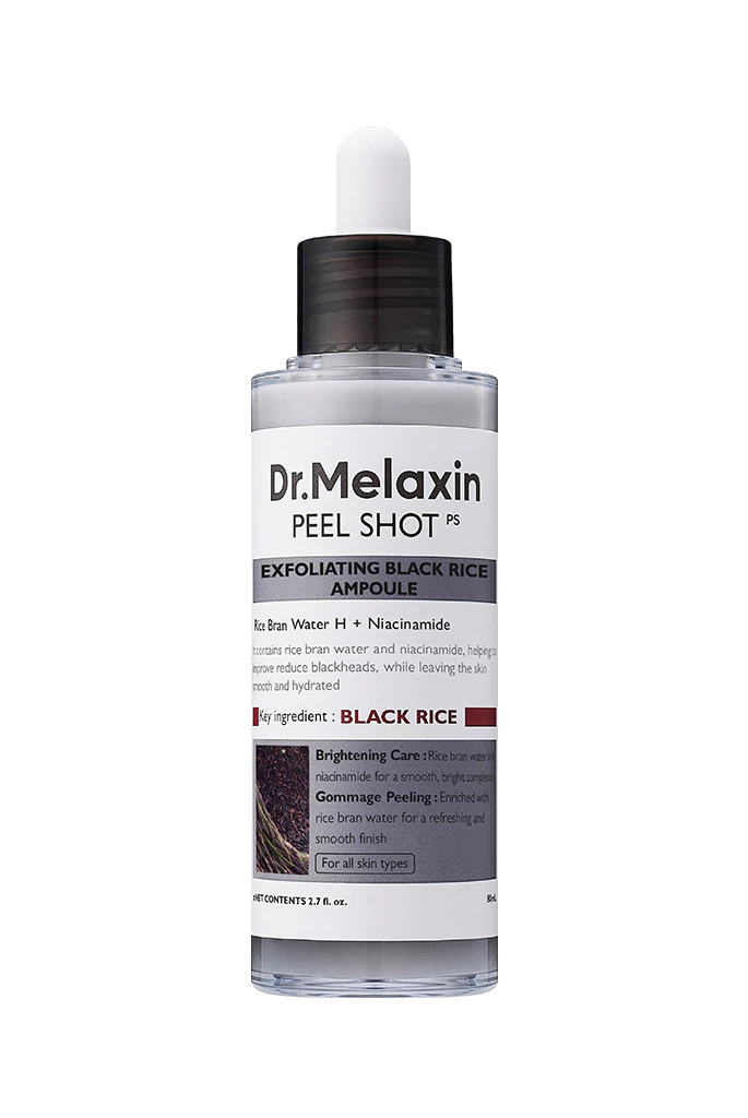 DR. MELAXIN Peel Shot Exfoliant Black Rice Ampoule 80 ml