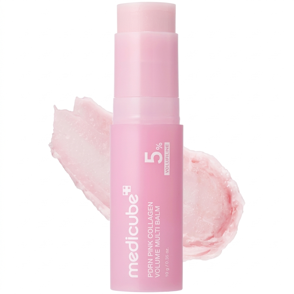 MEDICUBE PDRN Pink Collagen Volume Multi Balm 10 g | Bálsamo en Barra Reafirmante con PDRN, Volufiline y Retinol